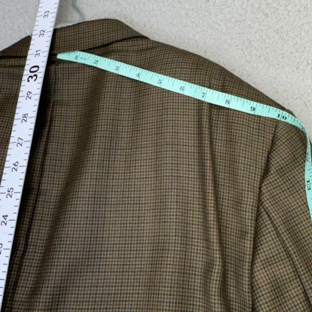 Burberry London Kensington Blazer Mens 46R Brown Houndstooth Wool Sport Coat USA